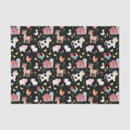 Schuine boerderijdieren Barnyard Black Tissuepapier