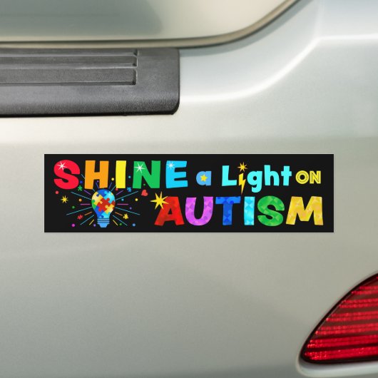SCHUINE een Licht op AUTISM Bumpersticker (Op auto)