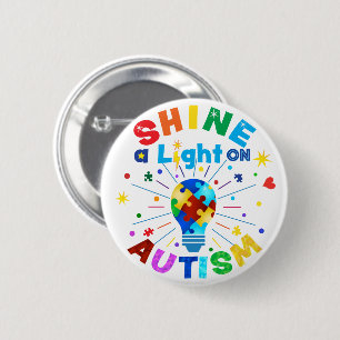 SCHUINE een Licht op AUTISM Ronde Button 5,7 Cm