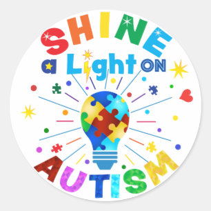 SCHUINE een Licht op AUTISM Ronde Sticker