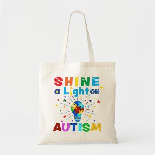 SCHUINE een Licht op AUTISM Tote Bag (Voorkant)