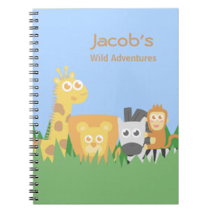 Schuine en kleurrijke Safari-dieren Notitieboek
