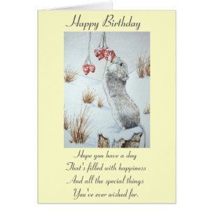 Schuine muis en rode bessen sneeuwen