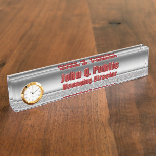 Schuine plaat met schuine rand naambordje