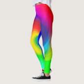 Schuine regenboogkleurpatroon leggings (Links)