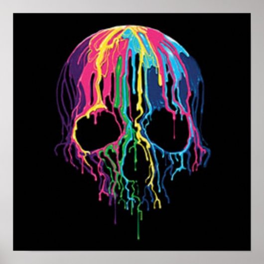 Schuintrekkleuren zwart licht poster (Voorkant)