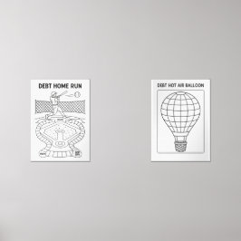 Schuld Home Run Payoff Tracker en Hete Luchtballon Muurkunst Sets