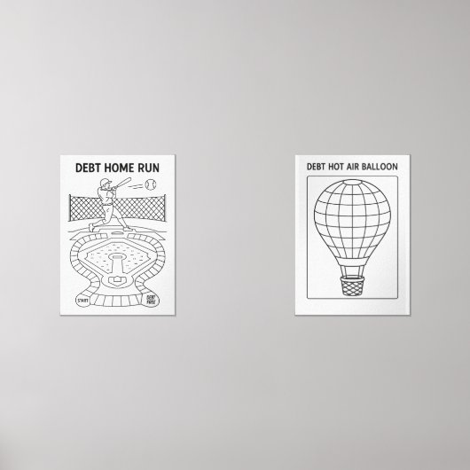 Schuld Home Run Payoff Tracker en Hete Luchtballon Muurkunst Sets (Voorkant)