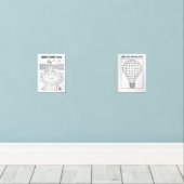 Schuld Home Run Payoff Tracker en Hete Luchtballon Muurkunst Sets (Houten vloer)