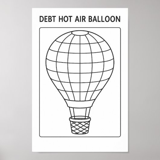 Schuld Hot Air Ballon Payoff Tracker Kleurplaat Poster (Voorkant)
