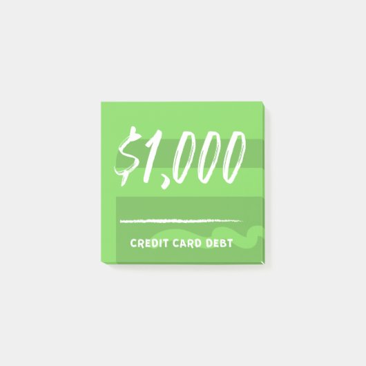 Schuld op Kaart ($ 1.000) Post-it® Notes (Voorkant)