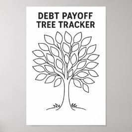 Schuld uitbetaling boom tracker zwart en wit poster