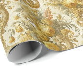 Schuld van Goud - Barokke Bloemen Bandana Cadeaupapier (Rol Hoek)