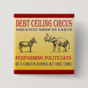 schuldplafond circus vierkante button 5,1 cm