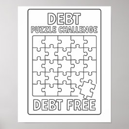 Schuldpuzzel Uitdaging Payoff Tracker Dubbelzijdig Poster