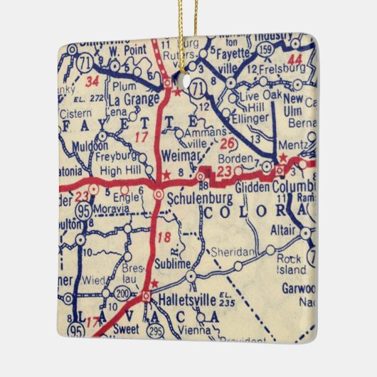 Schulenberg TX  Map Keramisch Ornament (Links)