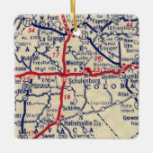 Schulenberg TX  Map Keramisch Ornament (Voorkant)