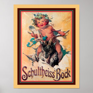  Schultheiss Bock Beer Ad Poster