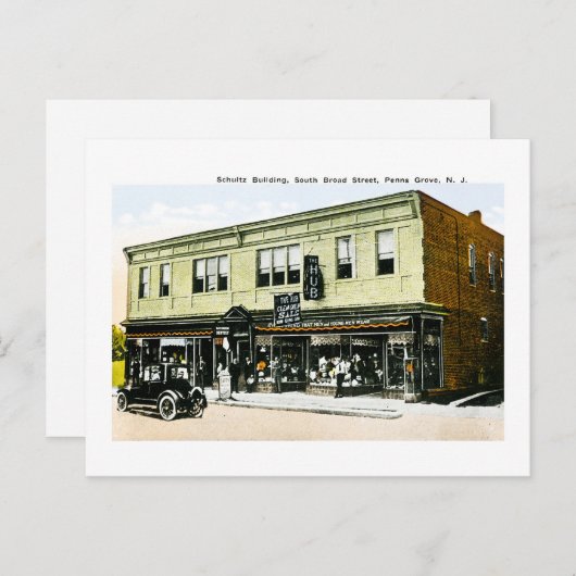 Schultz Building, Penns Grove, New Jersey Briefkaart (Voorkant / Achterkant)