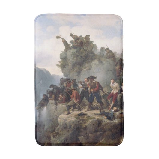Schutters verdedigen een bergpas (Karl Lessing) Badmat (Voorkant Verticaal)
