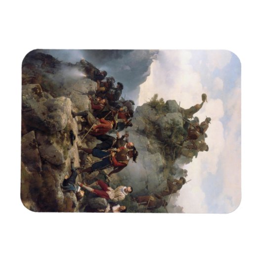 Schutters verdedigen een bergpas (Karl Lessing) Magneet (Horizontaal)