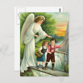 Schutzengel, Kinder en Brücke Briefkaart (Voorkant / Achterkant)