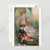  Schutzengel Kinder und Boot Briefkaart (Voorkant / Achterkant)