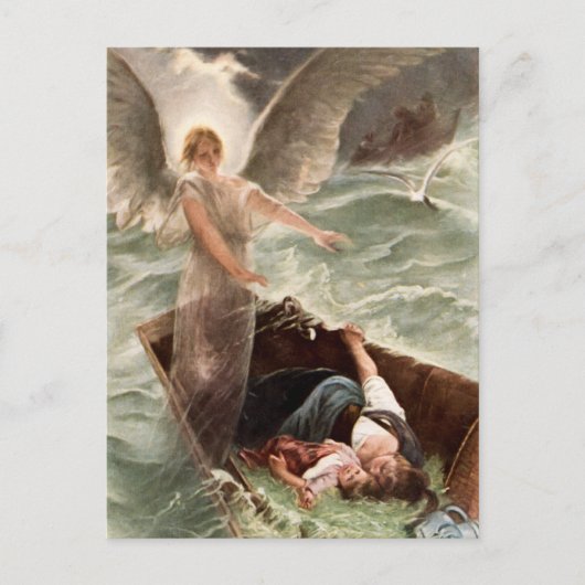Schutzengel Meer Mutter und Kind Karl Raupp Briefkaart (Voorkant)