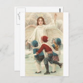 Schutzengel und Eislauf Schlittschuh Briefkaart (Voorkant / Achterkant)