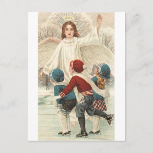 Schutzengel und Eislauf Schlittschuh Briefkaart (Voorkant)