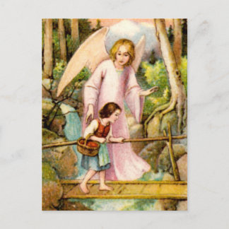 Schutzengel und Mädchen Briefkaart