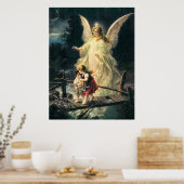 Schutzengel und zwei Kinder auf Brücke Poster (Keuken)