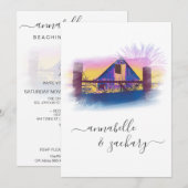 *~* Schuur Amerikaanse vlag AR19 QR RSVP bruiloft Kaart (Voorkant / Achterkant)