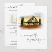 *~* Schuur Amerikaanse vlag QR RSVP AR19 bruiloft  Kaart (Voorkant / Achterkant)