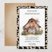  Schuur Boerderij Koe Verjaardagsfeestuitnodiging Kaart (Voorkant / Achterkant)