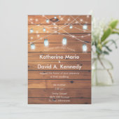 Schuur Bruiloft Muur Metselwerk Pot String Licht Kaart (Staand voorkant)