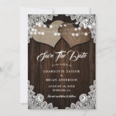 Schuur bruiloft Rustiek Hout String Lights Bloemen Save The Date (Voorkant)