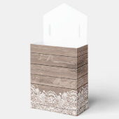 Schuur Chique Rustiek Bruin Hout Wit Kant Bruiloft Bedankdoosjes (Geopend)