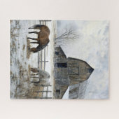 Schuur en paarden Jigsaw puzzel (Horizontaal)