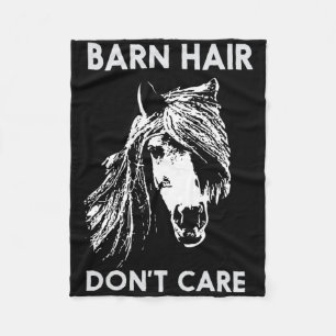 Schuur haar niet schelen grappig paard paardrijden fleece deken