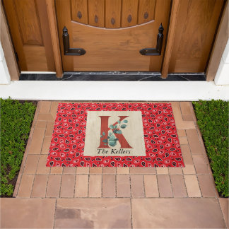 Schuur Hout & Bandana Letter K gepersonaliseerd Deurmat