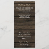 Schuur hout Camping Rustieke Bergen bruiloft progr Programma (Achterkant)