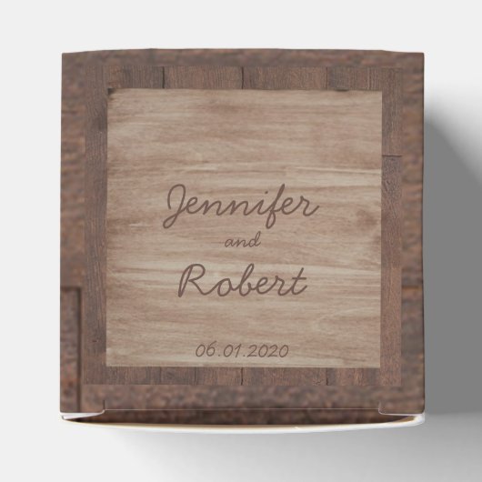 Schuur hout en berk land bruiloft gunst doos bedankdoosjes (Bovenkant)