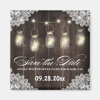 Schuur Hout en Kant Mason Jar Bruiloft Save the Da