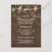 Schuur Hout En String Lights Bruiloft Informatie Informatiekaartje (Voorkant)