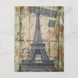 Schuur Hout Frans Land Parijs Eiffeltoren Briefkaart