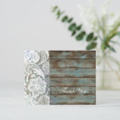 schuur hout kant land bruiloft dank u briefkaart (Staand voorkant)