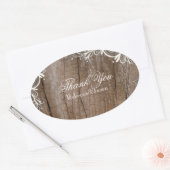 schuur hout kant land bruiloft dank u ovale sticker (Envelop)