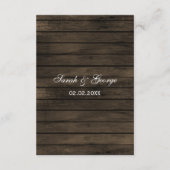 Schuur hout metselaar potje rustieke bruiloft informatiekaartje (Achterkant)