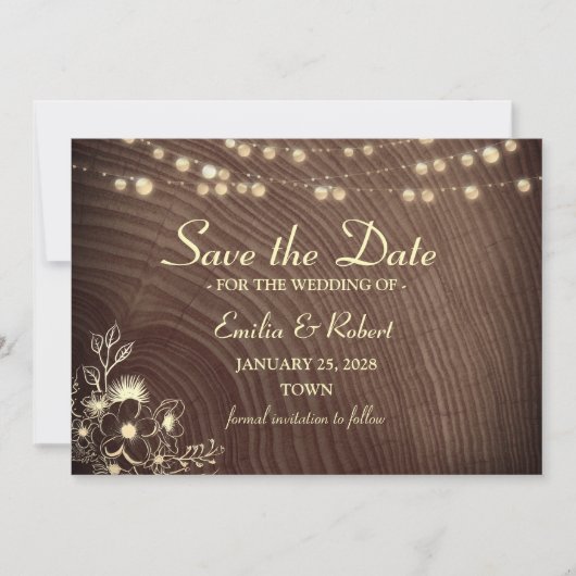 Schuur hout rustieke bruiloft save the date (Voorkant)